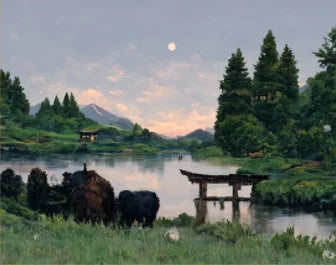 Clair de Lune au Japon la peinture par numéros ou numéro d'art sur Wall Factory