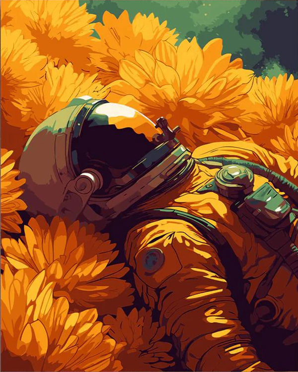 Astronaute dans les Fleurs la peinture par numéros ou numéro d'art sur Wall Factory