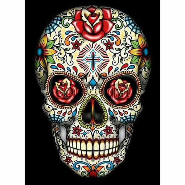 Pinceaux et toile de la peinture par numéro : Calaveras