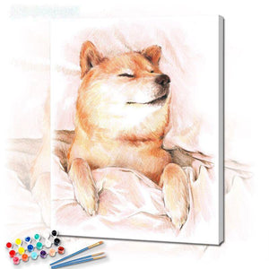 Le Petit Shiba de la collection nouveauté en peinture par numéro sue Wall Factory